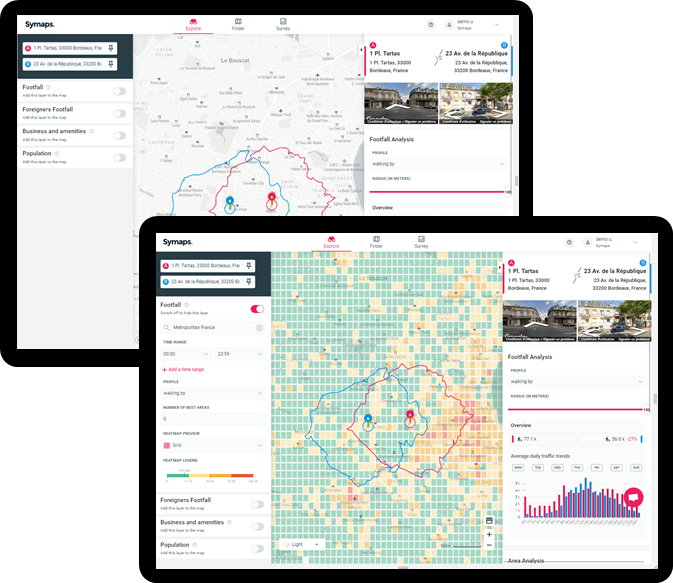 Symaps Location intelligence platform screenshot